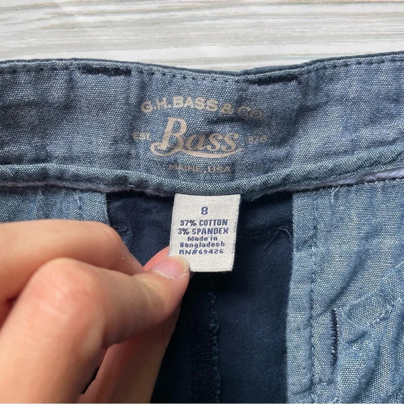 GH Bass&Co blue midi anchor shorts size 8 - Picture 3 of 7